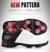 microfiber leather breathable waterproof patent men sport shoes activities nail anti-skid good grip resistant golf shoes