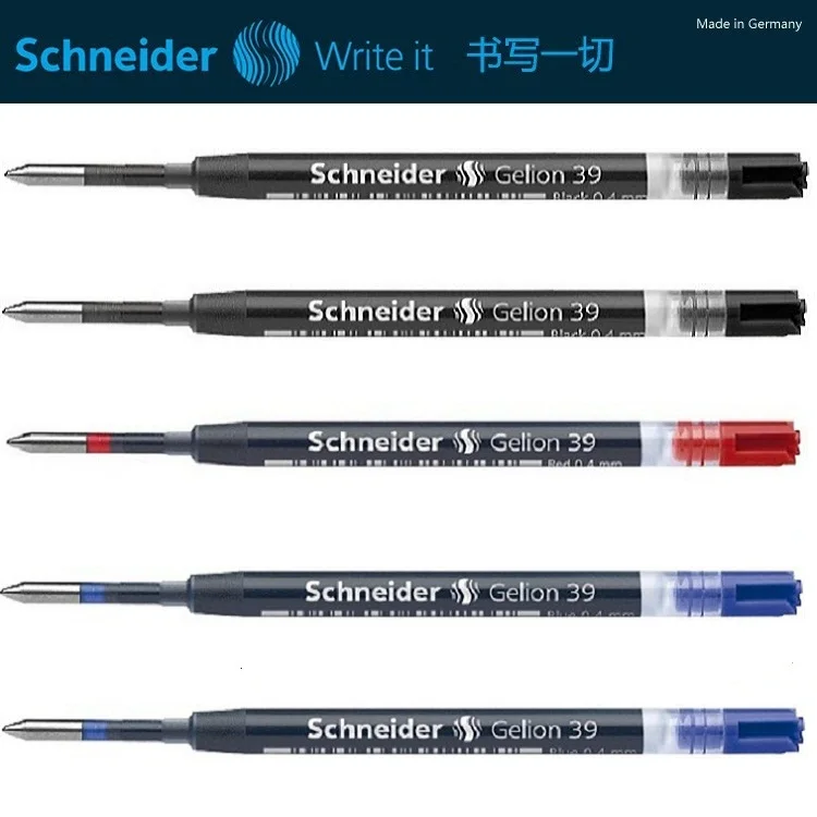 Немецкая оригинальная нейтральная гелевая ручка Schneider 39 картридж с сердечником