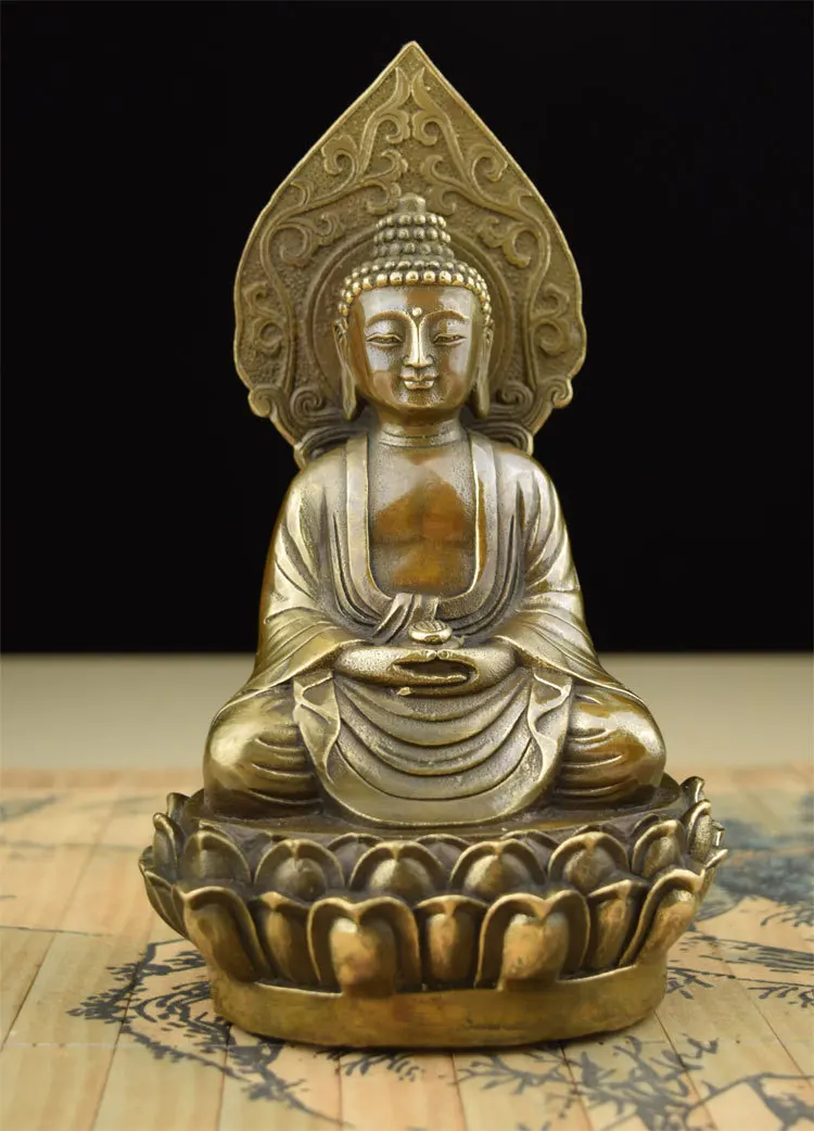 antique antiques chinese copper carre Buddha statuein Statues