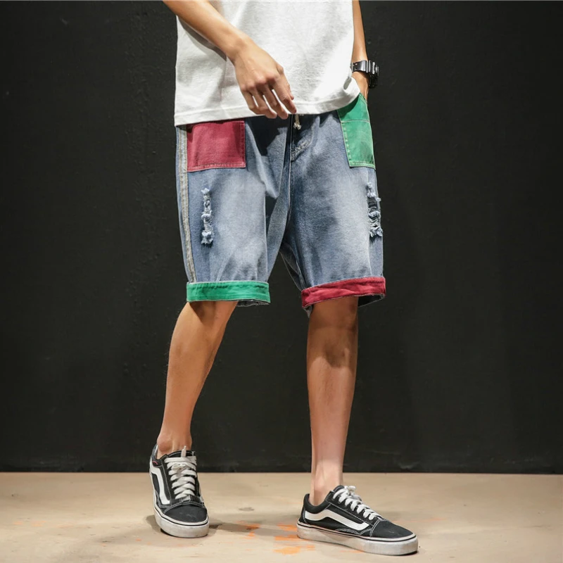 

New Fashion Casual Mens Hole Short Jeans Brand Clothing Summer Cotton Shorts Breathable Denim Shorts Pantalones Cortos Hombres