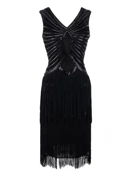 

Great Gatsby Party Dress Women Sequined Retro Midi 1920 Flapper Dress Halloween Costume