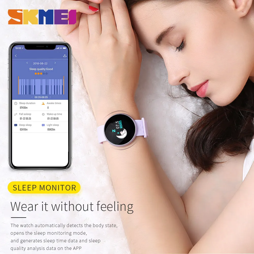 Fashion SKMEI Smart Watch Women Female Period Reminder HeartRate
Waterproof Smartwatches Colories Step Beauty Digital Wristwatch