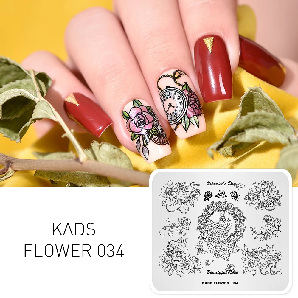 KADS Flower 034 Bouquet Beauty Nail Tools Patterns Nail Design Stamp ...