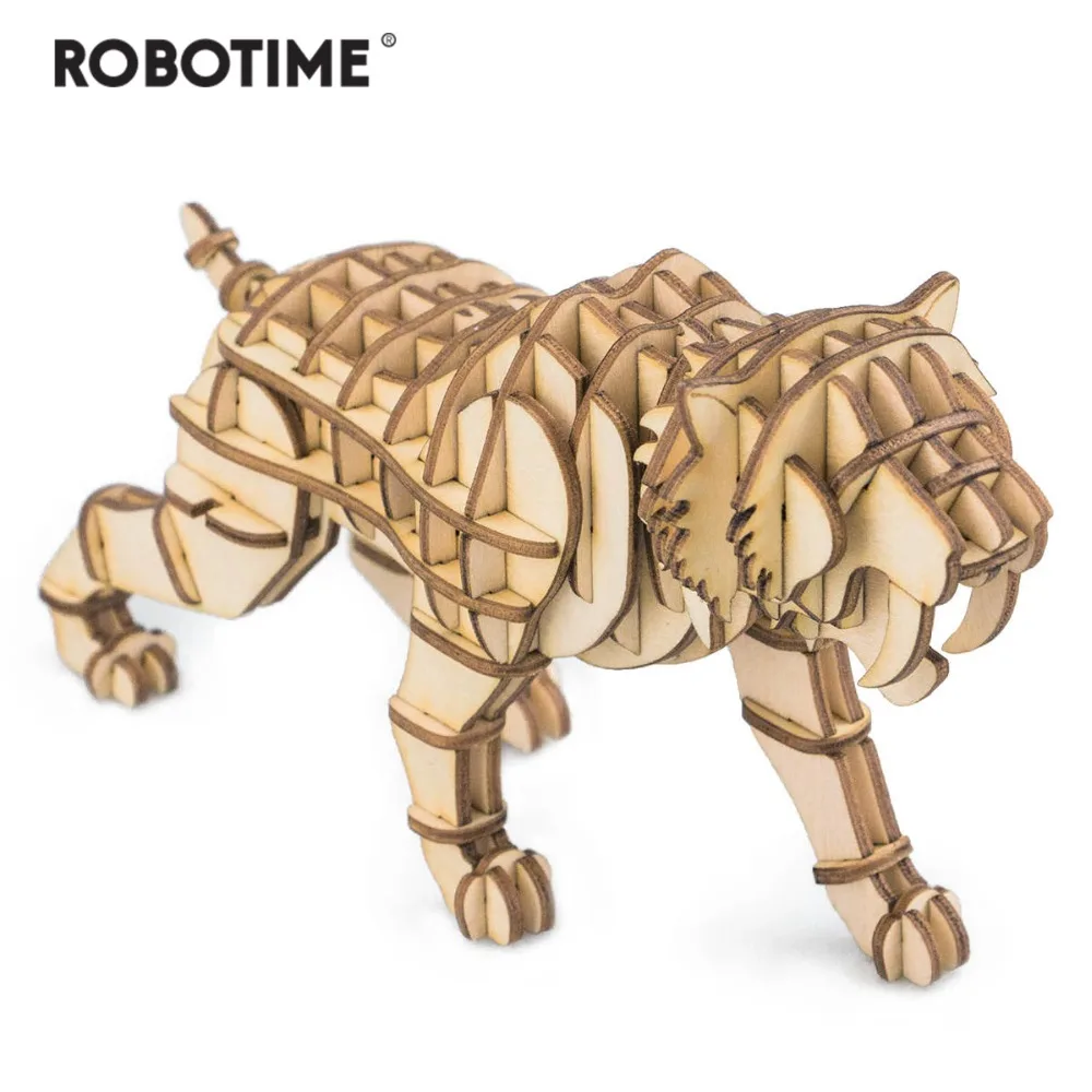 

Robotime 3D wooden puzzle game toys hobbies model building kits for children educational baby & toddler popular toys Tiger TG204