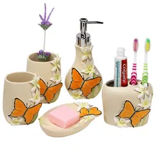 Высококачественные изделия из смолы для ванной комнаты, пять предметов в европейском стиле, четыре набора для мытья ванной комнаты, наборы для умывания, чашка для рта, зубы LO86339