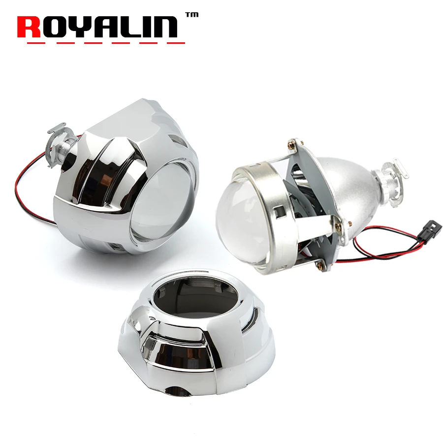 ROYALIN Metal Bi Xenon H1 Headlight Projector lens External Lights Lenses Apollo 2.0 Covers for