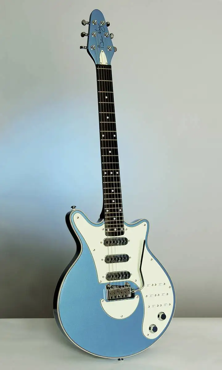 

New Brian May signature Blue Guitar White Pickguard Burns TRI-SONIC pickups Wilkinson Tremolo bridge Multi-function switch