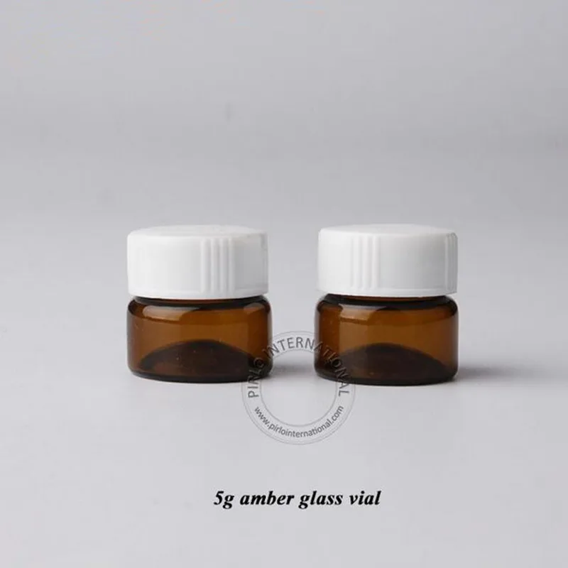 

24pcs/Lot Promotion Amber 5ml Glass Eye Cream Jar Small Empty 5g Women Cosmetic Container 5cc Refillable Sample Test Pot
