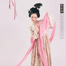 Zui Хуа Ян династии Тан платье с высокой талией RuQun Тан Дворцовой горничной Традиционный Тан костюм ханьфу костюм для женщин фотографии