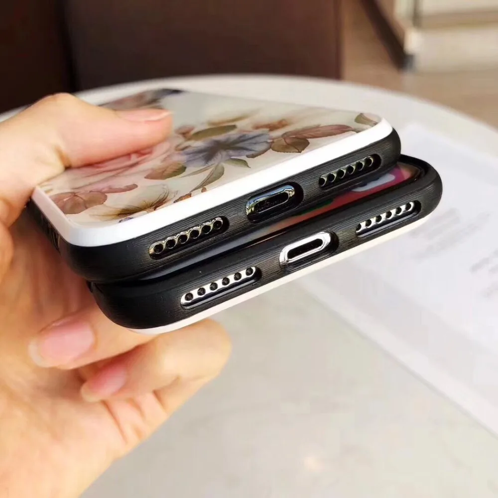 Casonpai роскошный цветочный стеклянный Жесткий Чехол для iPhone XS Max XR чехол для телефона с цветочным рисунком для iPhone X 7 8 6 6S Plus чехол s Coque