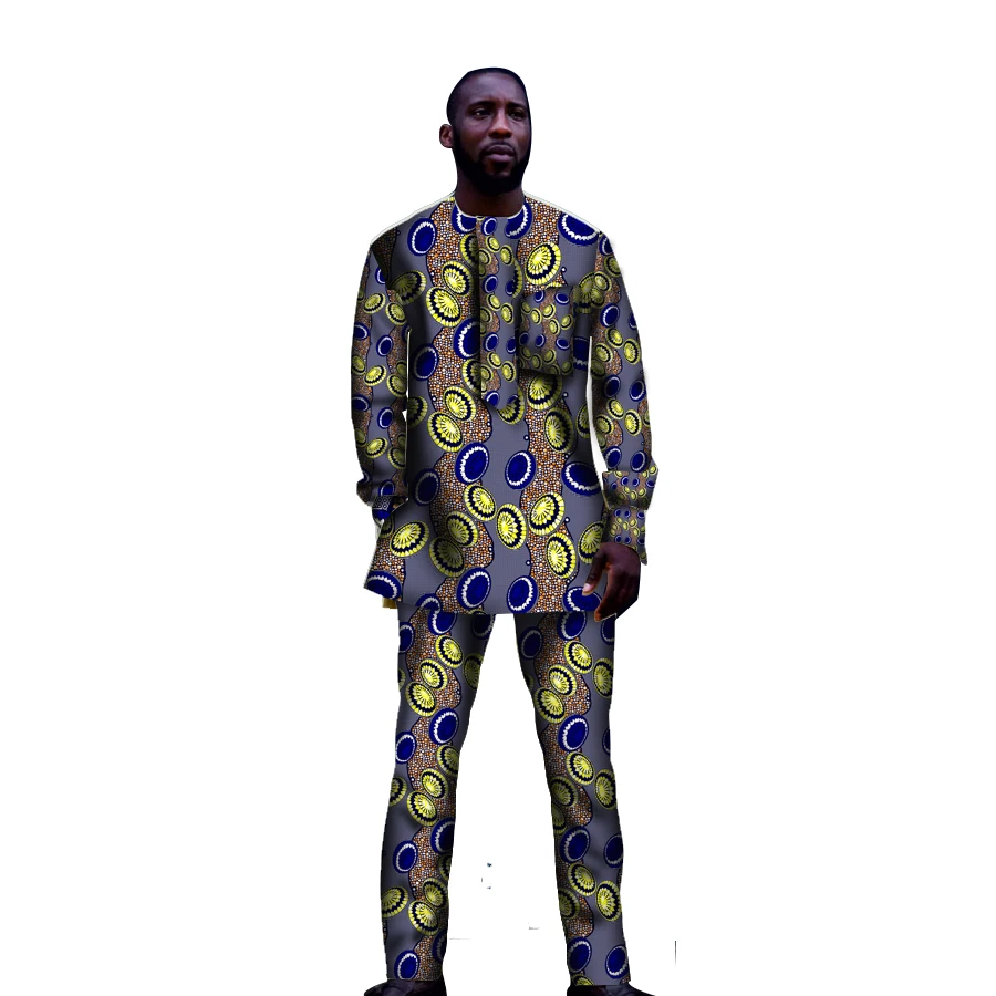 

African Clothes Sets Fashion Men Tops+Trousers Set Fashion Printing Clothing Dance Festive Costume Africa Clothing Customized
