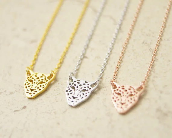 2014-Fashion-18k-Gold-Silver-Pink-gold-Leopard-Face-Necklace-Free-Shipping