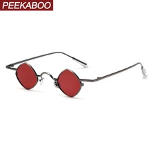 Peekaboo ромбовидные Солнцезащитные очки женские поляризованные Желтые красные металлические оправы ретро летние панк винтажные маленькие солнцезащитные очки для мужчин uv400
