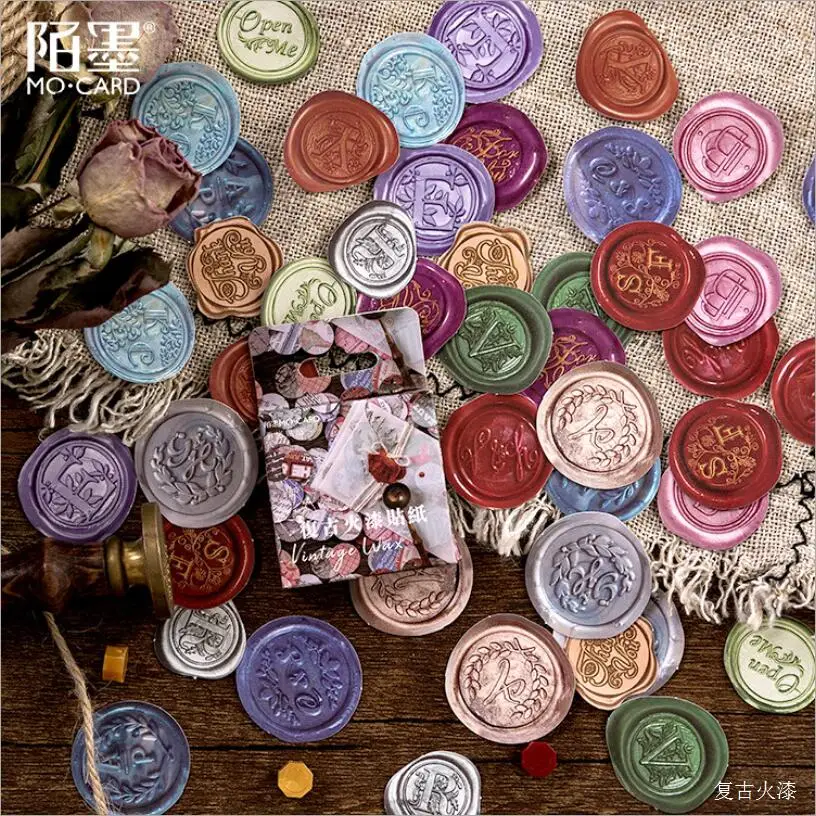 

45pcs/box Journal Japanese Paper Stickers Paper Vintage seal Round Label Decorative Diary Sticker Scrapbooking Flakes Stationery