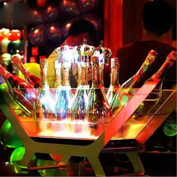

LED Luminous Beer Wine Bottle Holder Rechargeable Ice Bucket 6/12 Bottled Champagne Boat Shaped wine coolers bar party supply