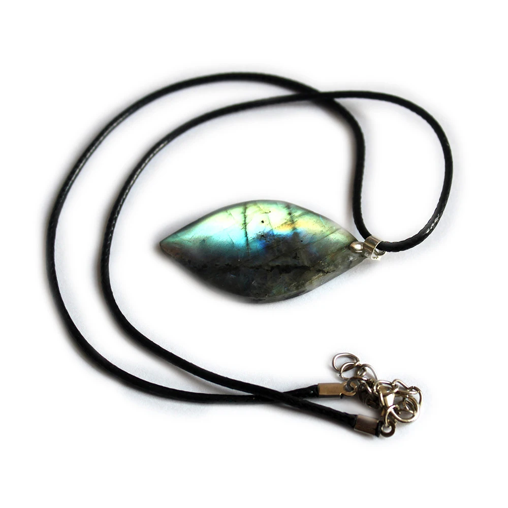 Natural Irregular Labradorite crystal pendant Necklace Moonstone Sunstone Pendant Divination Spiritual meditation Yoga Jewelry