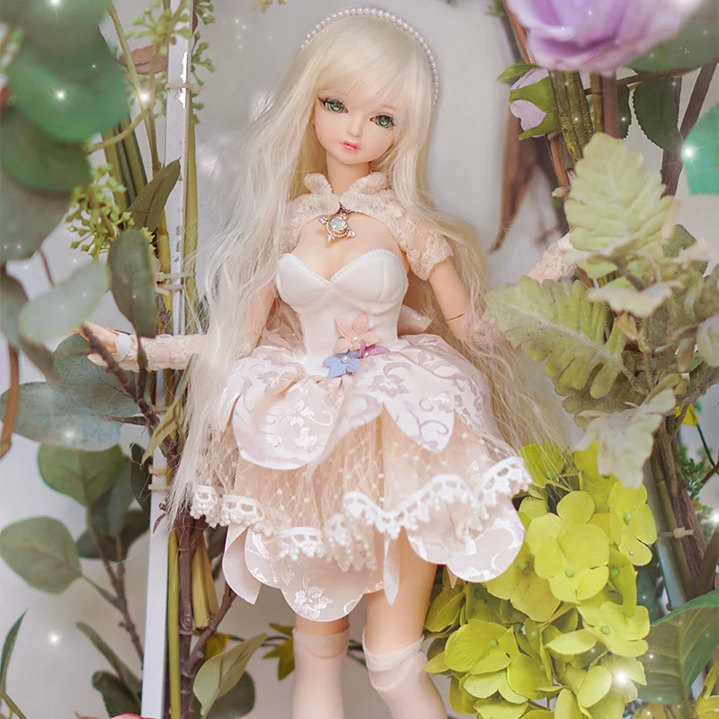 

1/4 BJD Doll Joint Body with outfit and shoes combination New lace princess dress set 45cm for girl gift MMGIRL fortune days