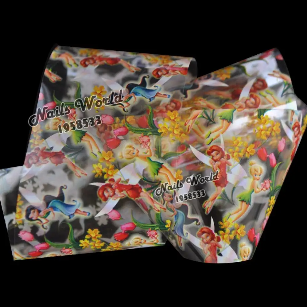 

100cm x 4cm Flower Fairy Transfer Foil Nails Art Hot Design Sticker Decal For Polish Care DIY S59