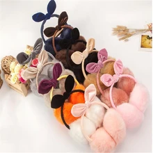 VISNXGI модные зимние удобные наушники, теплые наушники для женщин и девочек, новинка года, милые наушники с кроличьим мехом для взрослых