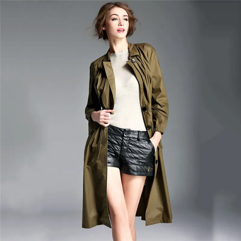 Мода, весенне-осенний Тренч, новинка, Европейский Свободный Тонкий большой размер, повседневная британская Женская ветровка, длинное пальто A1525