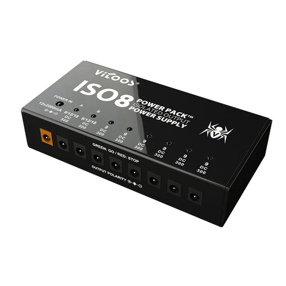 

ISO8 Isolated Output Power Supply Mute Noise-reduction Portable Guitar Effects Pedals Power Supply with Multi Way US Plus