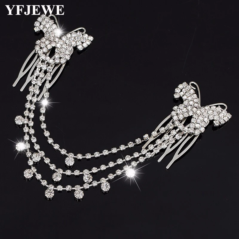 

Wholesale New Tassel Wedding Hair Accessories Bridal Hair Jewelry Headbands Rhinestone Jewelry for Women H009