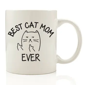 

Best Cat Mom ever Coffee Mug 11 oz - Top Christmas Gifts For Mom, Women - Perfect Birthday Present Idea For Cat Lady or Owner