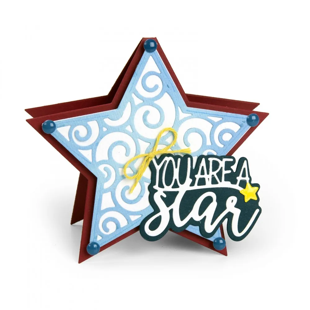 

3D YOU ARE A STAR Alphabet Decoration Metal Cutting Die Background Scrapbooking Paper Card Album Photo Making Embossing Template