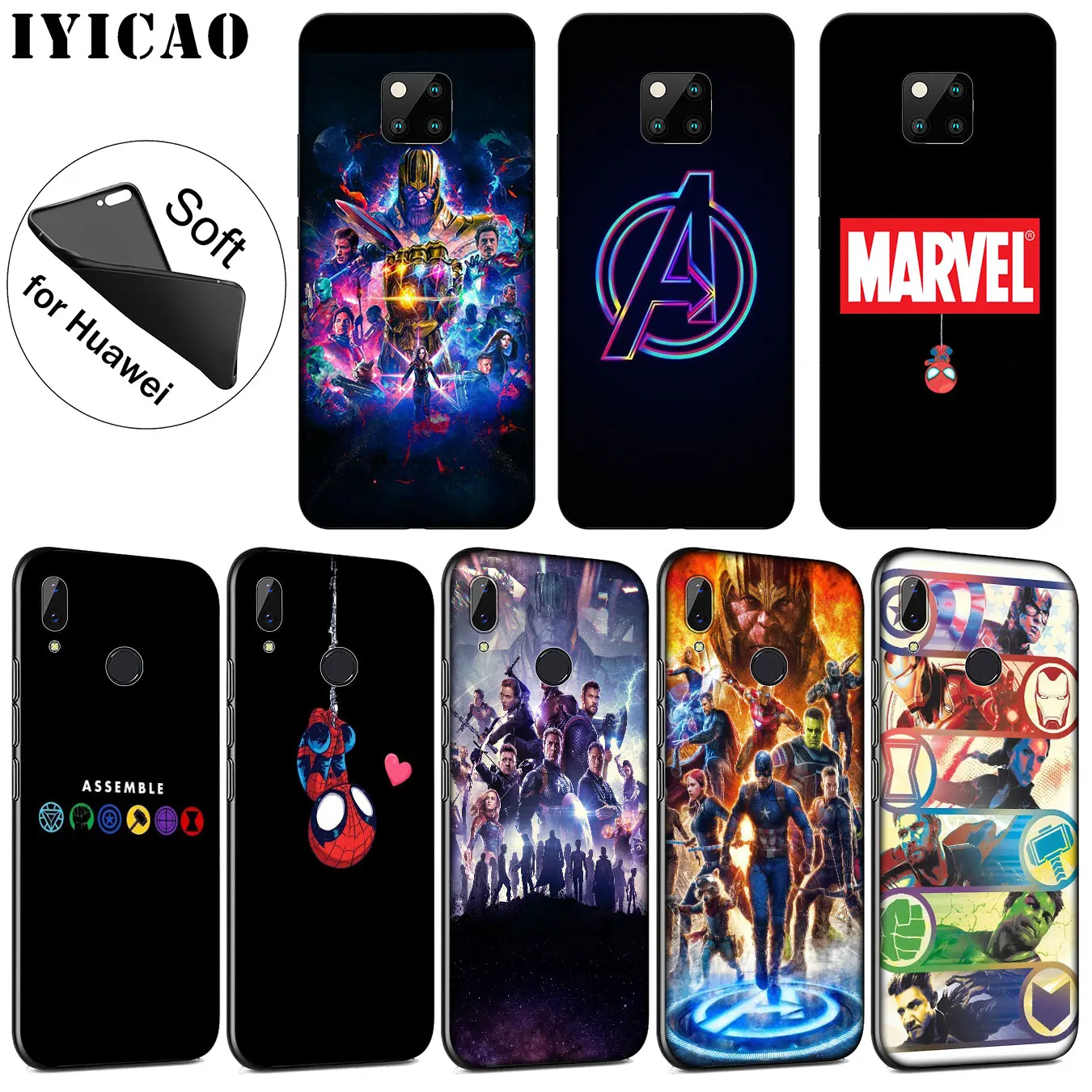 

IYICAO Avengers Endgame Marvel Comics Soft Silicone Phone Case for Huawei Nova 3i 3 2i for Huawei Mate 20 10 Pro Lite Cover