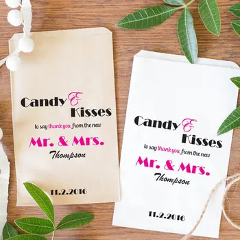 

custom Candy and Kisses Wedding candy Buffet treat gift bar Petal Toss bags BIRTHDAY Bridal Shower Bakery Cookie Favors pouches