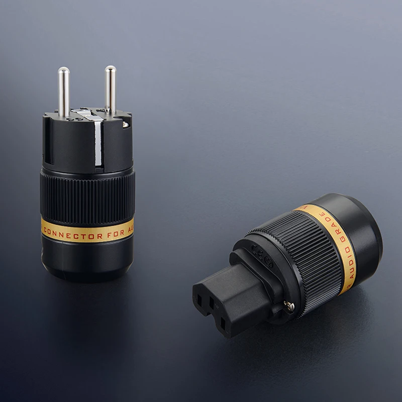 Haut hiFi hiFiKing eU-fiche schuko-connecteurs nickel/és connecteurs transparent
