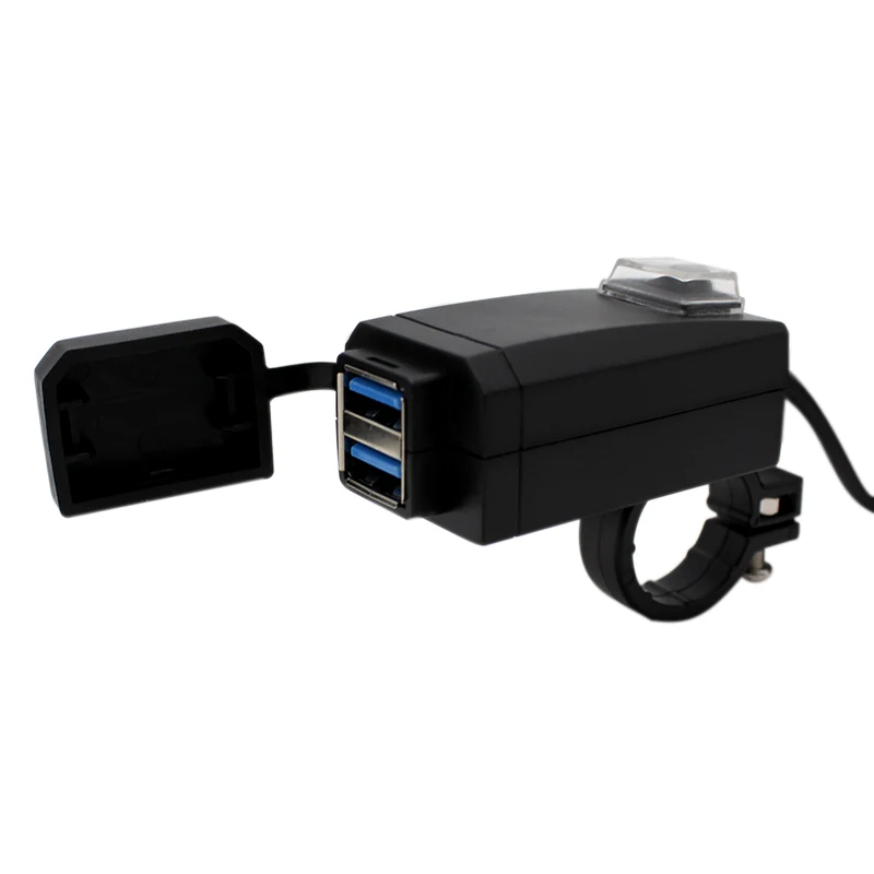 Nordson Universal 12V Waterproof Motorcycle Charger Moto equipment Dual USB Port Change Power Supply Adapter for Phone Mobile