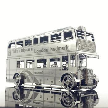 

London Bus Car Assemble Model Puzzle 2 Sheets DIY 3D Laser Cut Jigsaw Toy 3D Metal Model Kits