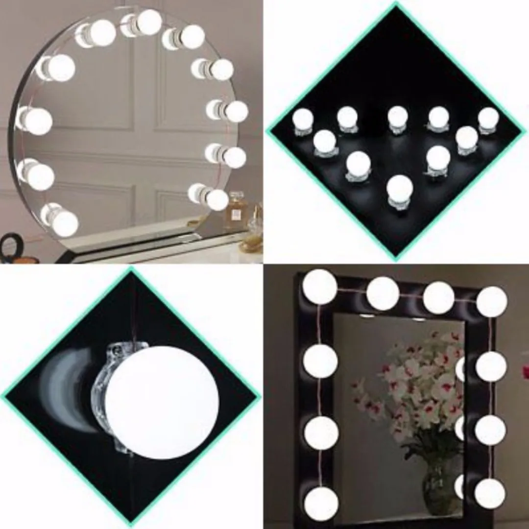 Vanity LED 10 Bulb Mirror Light Kit for Makeup Hollywood Mirror with Light Stage