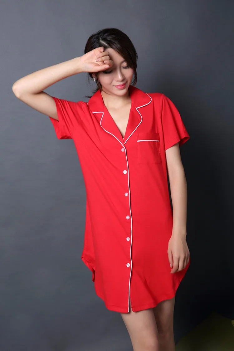 Button Sleep Shirt Women Sleepshirts 