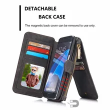 CaseMe Two in One Luxury Leather Magnetic Wallet phone case for Samsung Galaxy note 5 s6 edge plus s7 Edge Flip With Card Holder