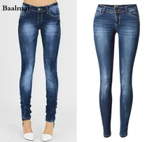 Baalmar Women Skinny Jeans Pants Women Low Waist Elasticity Pencil Jeans Ladies Cuffs Denim Pants Ripped Jeans For Women