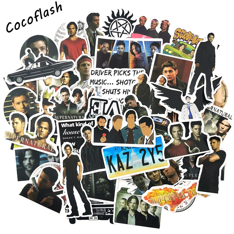 50Pcs/Lot Drama Movie SUPERNATURAL Waterproof Cartoon Sticker For Kids Toy Luggage Skateboard Laptop Moto Bicycle Wall Guitar