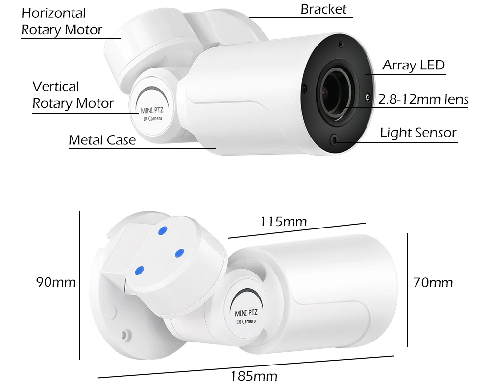 1080 P/4MP 2.0MP/4.0MP Мини PTZ IP камера H.265 Облачное хранилище открытый 4X оптический зум P2P CCTV безопасности Onvif Водонепроницаемый ИК RTSP