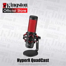 Kingston microfone eletrônico para esportes, quadcast hyperx, microfone para computador, jogos de voz