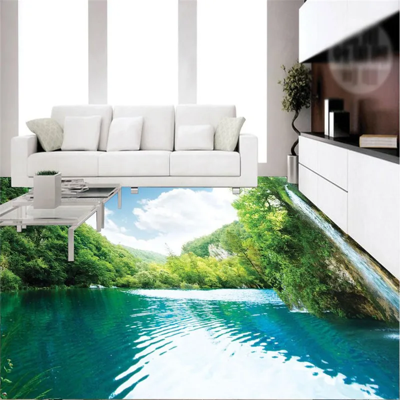 beibehang paste 3D wallpapers remove the lake natural bathroom