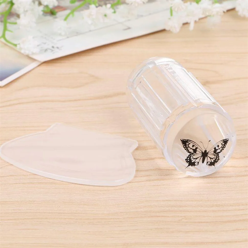

Nail Salon New 1set Pure Clear Jelly Nail Art Stamper Scraper Set Silicone Marshmallow Nail Stamp Template Tools