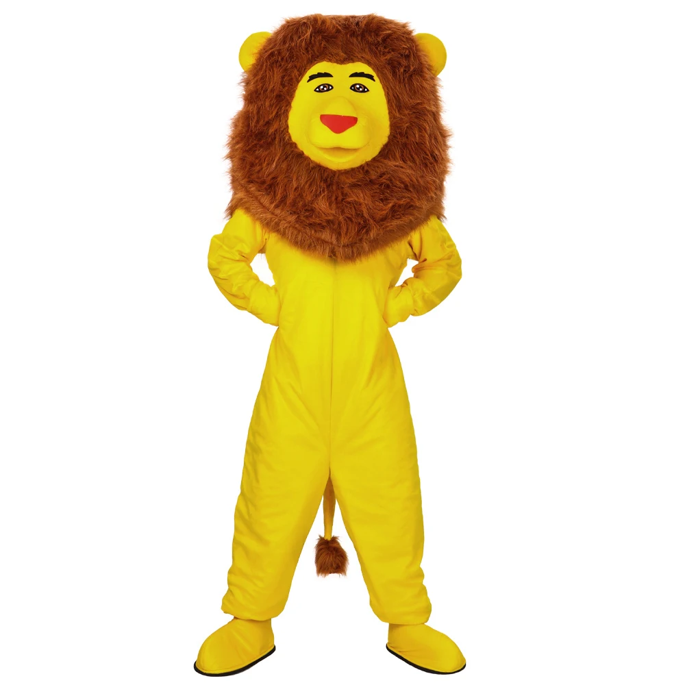 Костюм талисмана желтого льва Модный на заказ платье косплей мультяшный талисман Карнавальный костюм