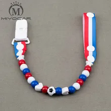 MIYOCAR стиль! Любое Имя белые и синие Бусины безопасные и забавные ручной фиксатор держатель пустышки зажимы soother chain
