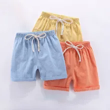 Летние детские Шорты хлопковые шорты для мальчиков и девочек брендовые Шорты Трусики для малышей Детские пляжные короткие спортивные штаны одежда для малышей