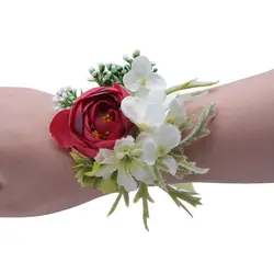Свадебные свадебная бутоньерка невеста, запястье, цветок церемония корсажи браслет ручной работы невесты цветы