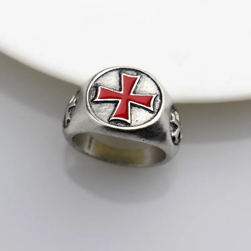 Croos мужское кольцо Тамплиер старинное серебряное кольцо Cospaly Gamer Трендовое ювелирное изделие обручальное вечерние кольцо с красной эмалью для женщин ювелирное изделие подарок