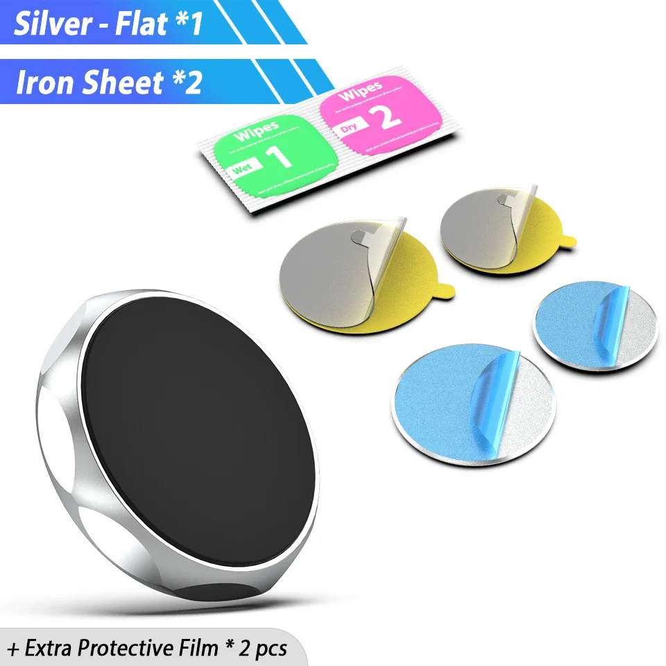 Универсальный автомобильный магнитный держатель для мобильного телефона, gps, PDA, подставка для samsung S9 S10 plus, iPhone X, крепкий магнит - Цвет: Silver