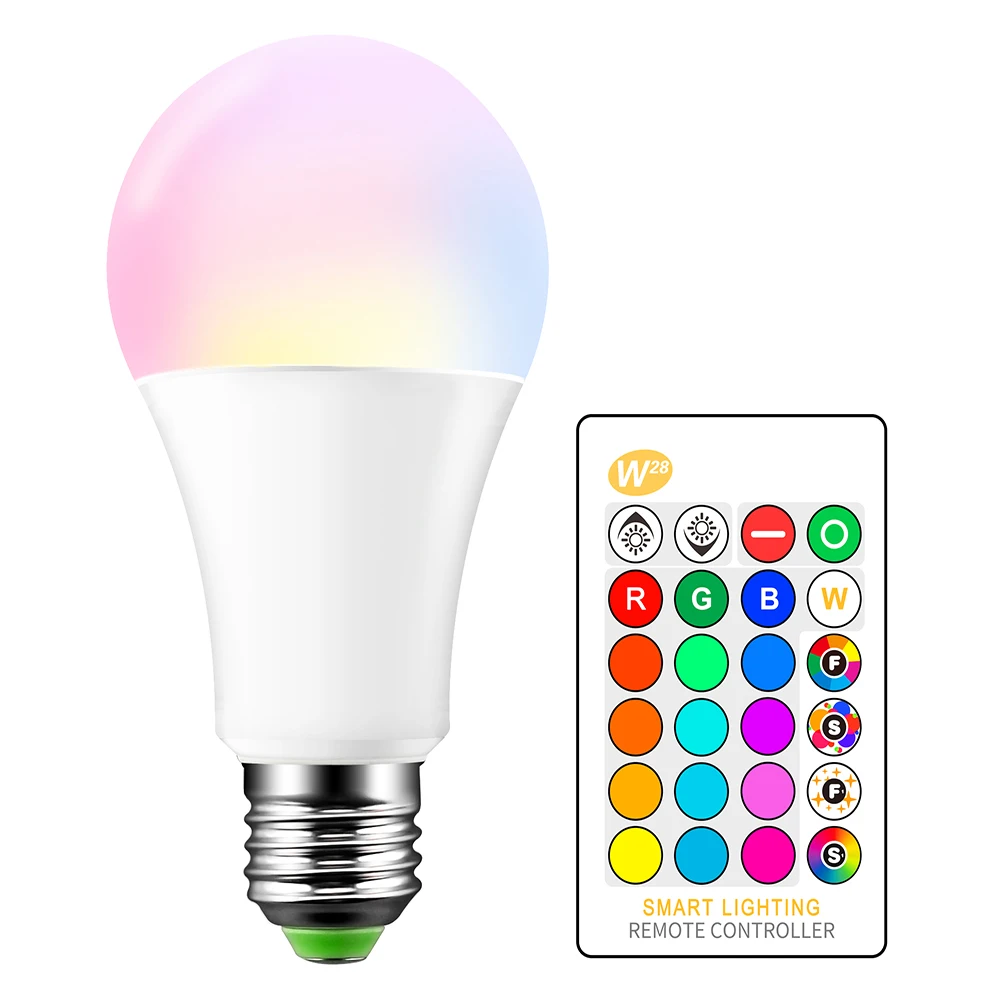 

E27 RGB LED Bulb Lamp 15W Color Magic Spot Light Remote Control Dimmable 24key Holiday LED Night Light 110V 220V