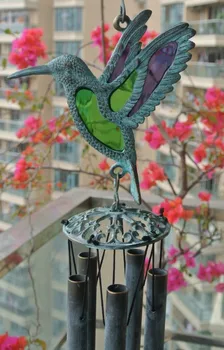 

Sounding Brass Hummingbird Wind Chime Flying Bird Windchimes Bell Hanging Decoration Metal Verdigris Yard Garden Porch Outdoor